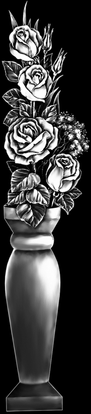 Цветы в вазе - картинки для гравировки